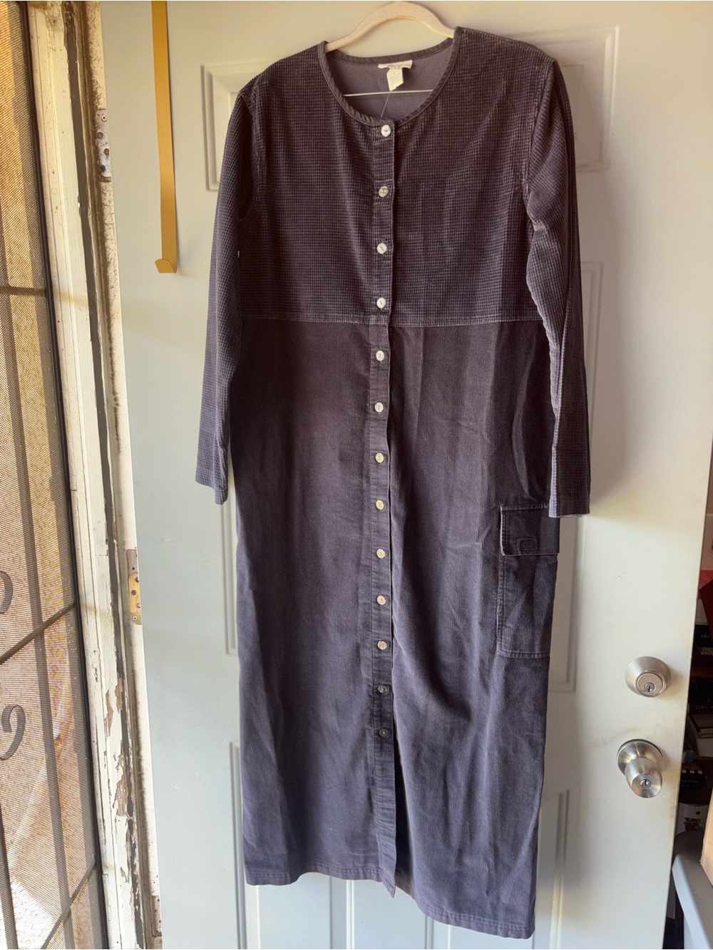 J. Jill gray corduroy button down dress size M